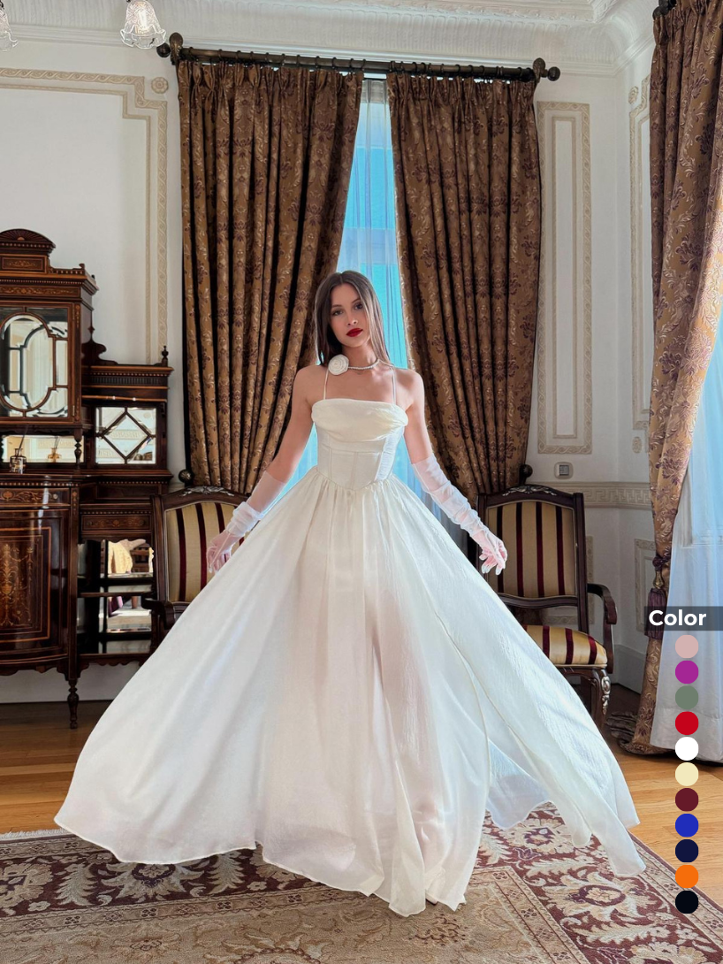 Zümrüt Kumaş Straplez Prenses Abiye | 2003