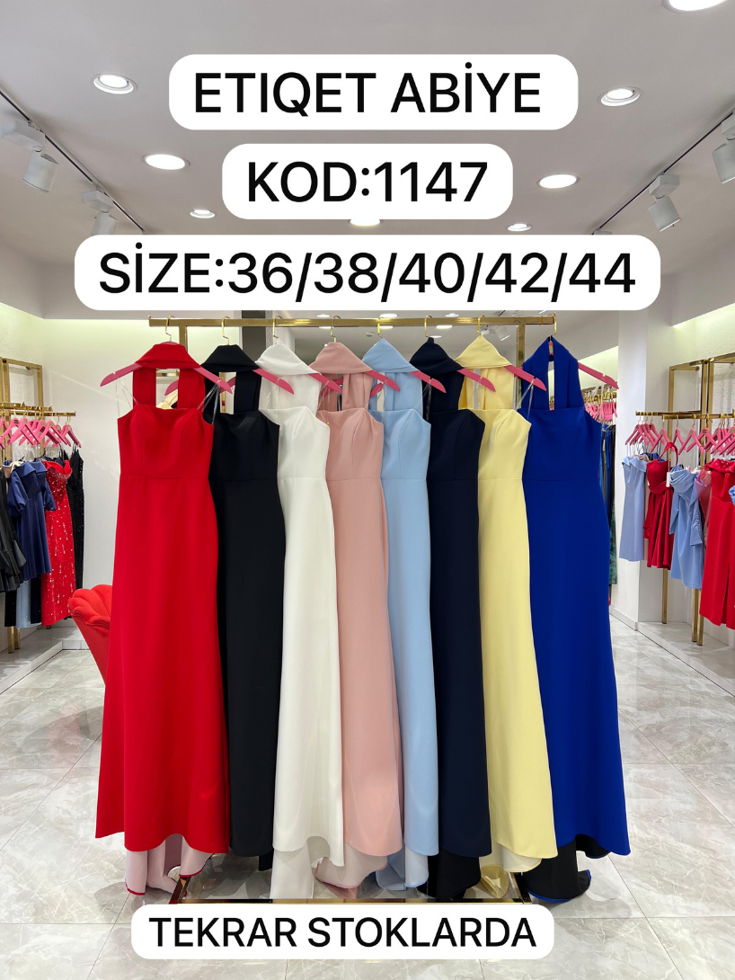 Double Kumaş Straplez Balık Abiye | 1147