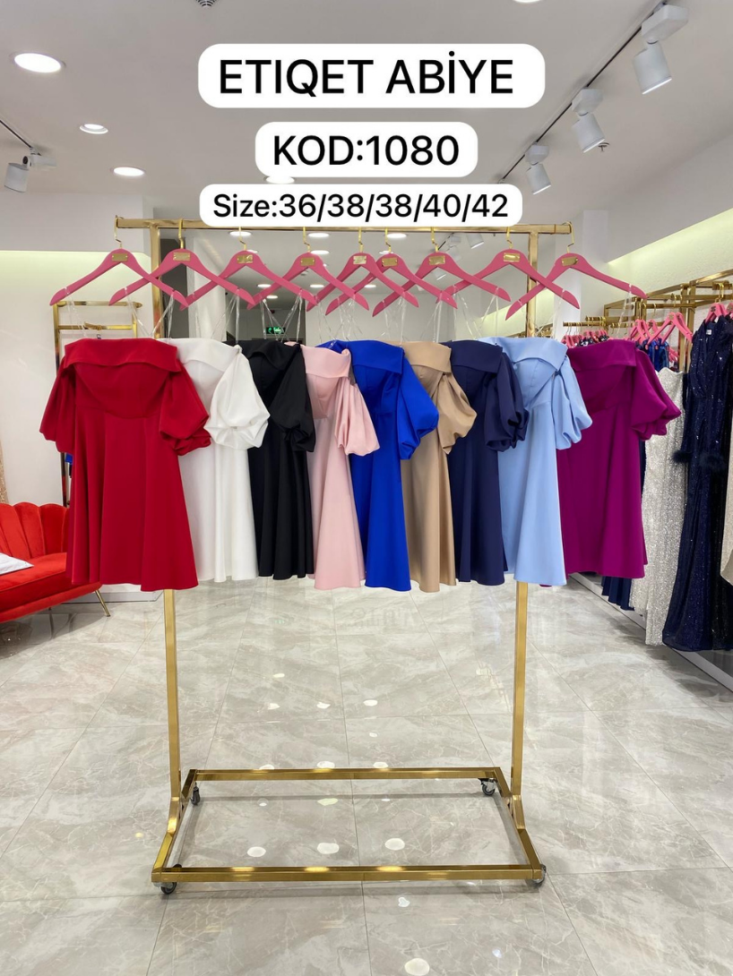 Saten Kısa Mezuniyet Elbisesi | 1080