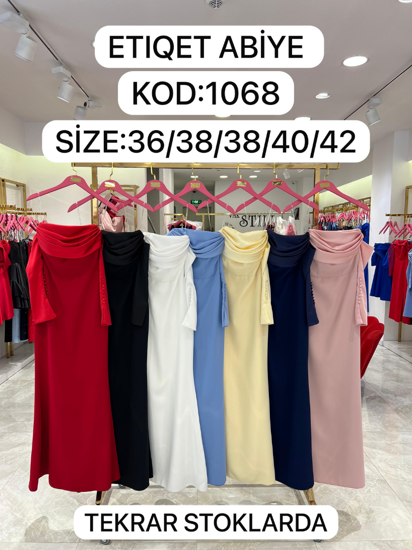 Krep Saten Detaylı Alya Abiye | 1068