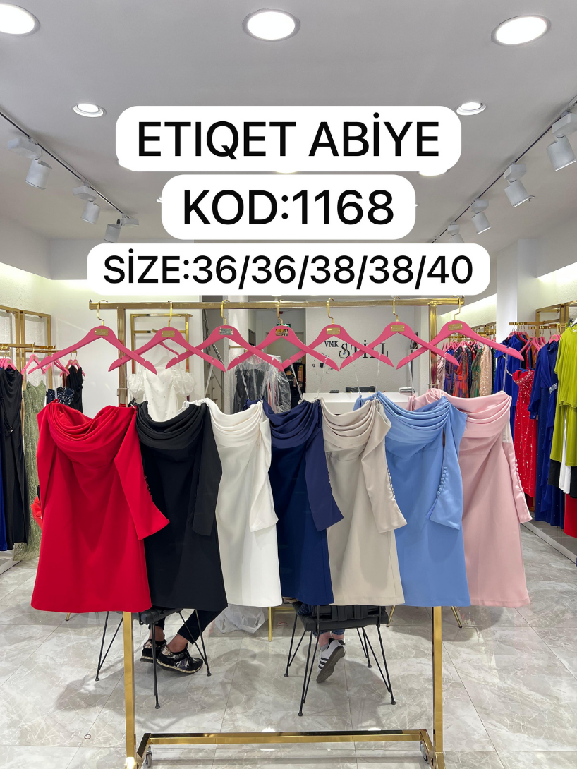 Mini Krep Saten Detaylı Alya Abiye | 1168